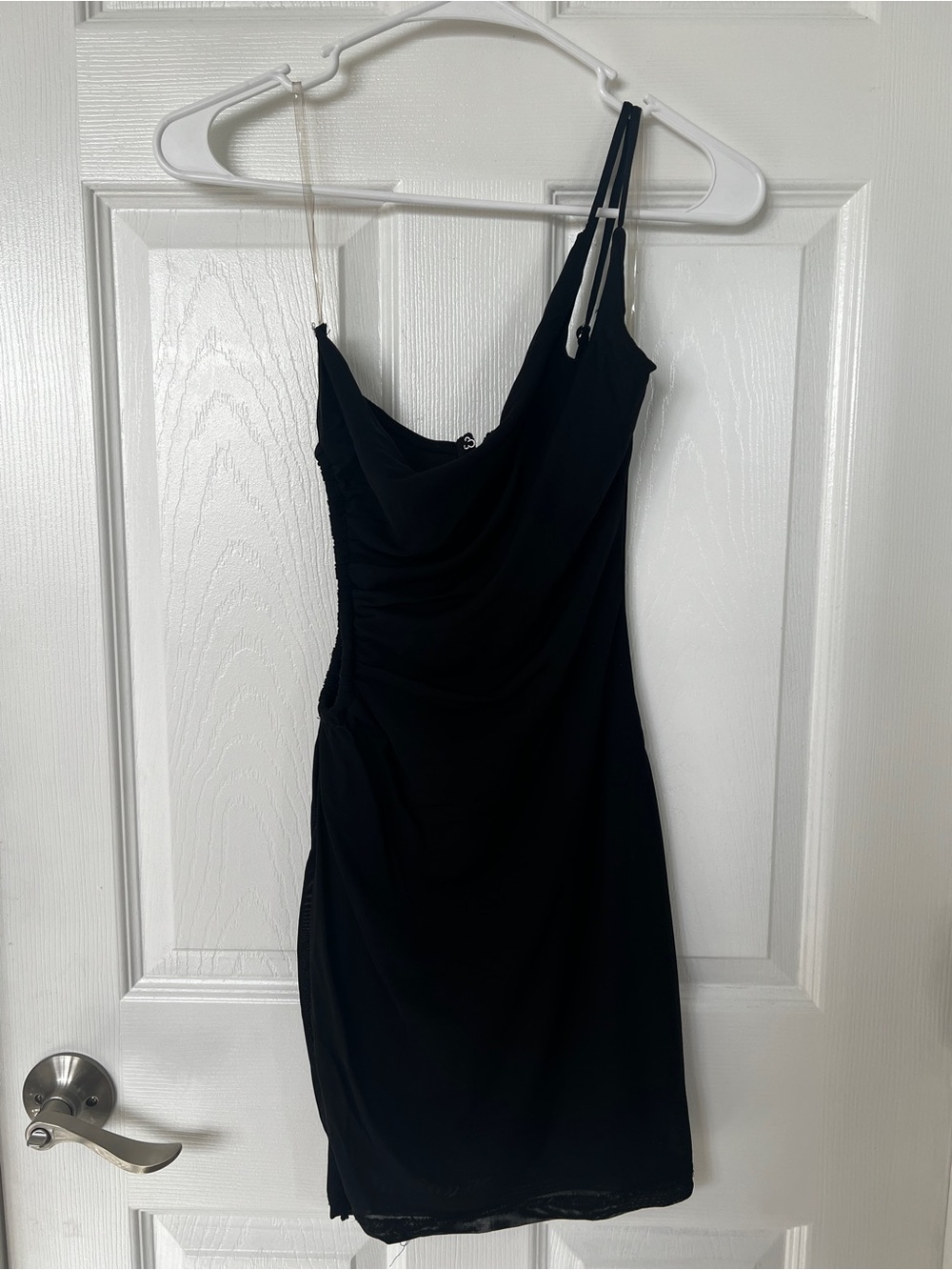 Black Asymmetric Slip Dress - Women